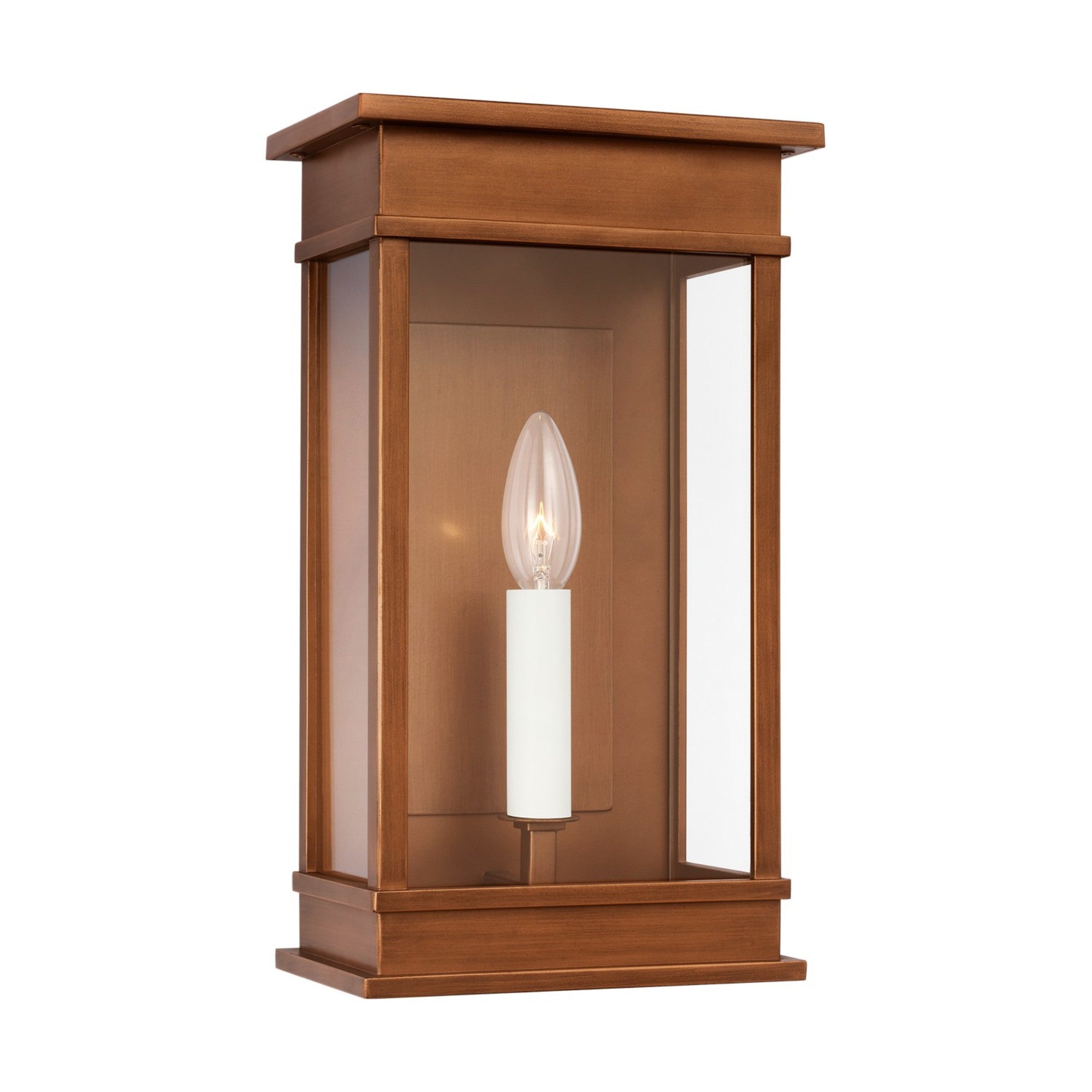 Cupertino 13" Small Wall Lantern, Natural Copper Finish - Bees Lighting