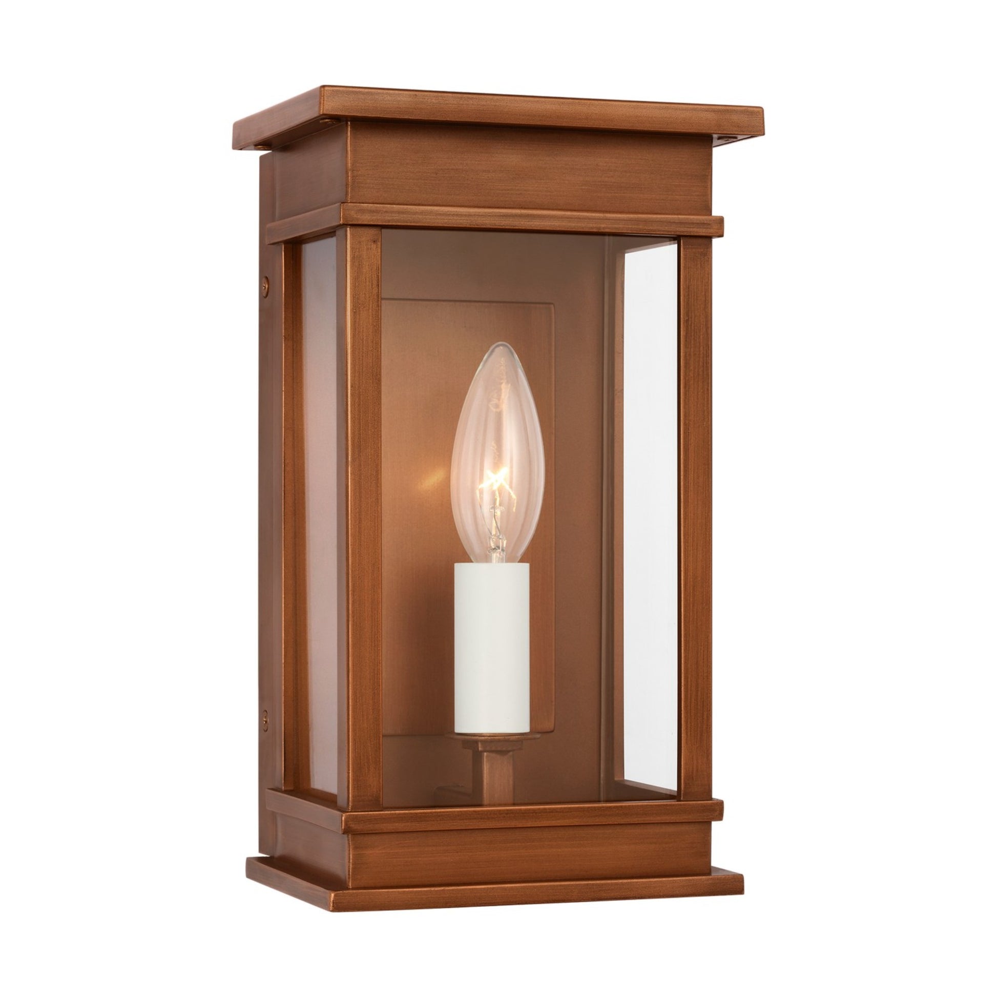 Cupertino 10" Mini Wall Lantern, Natural Copper Finish - Bees Lighting