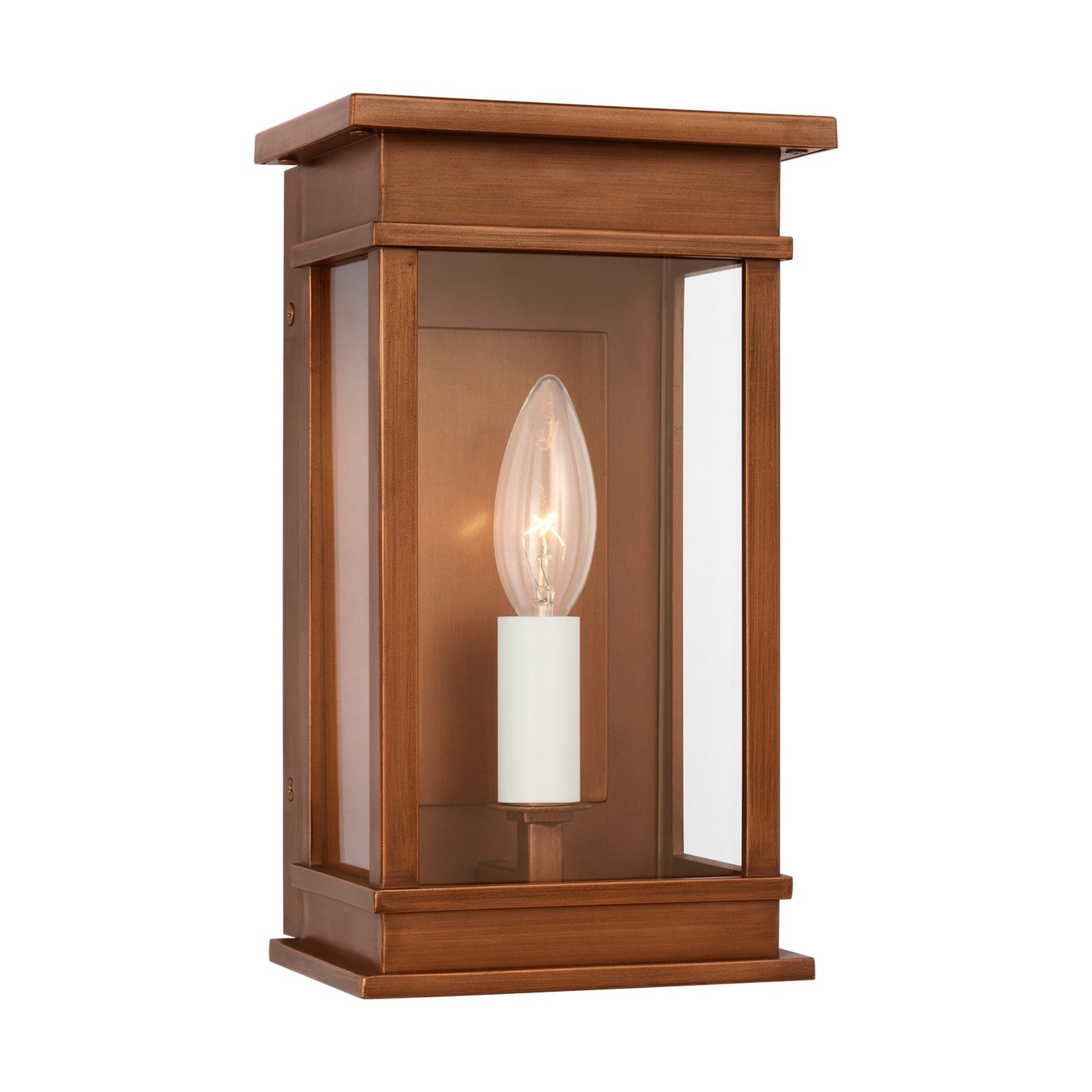 Cupertino 10" Mini Wall Lantern, Natural Copper Finish - Bees Lighting