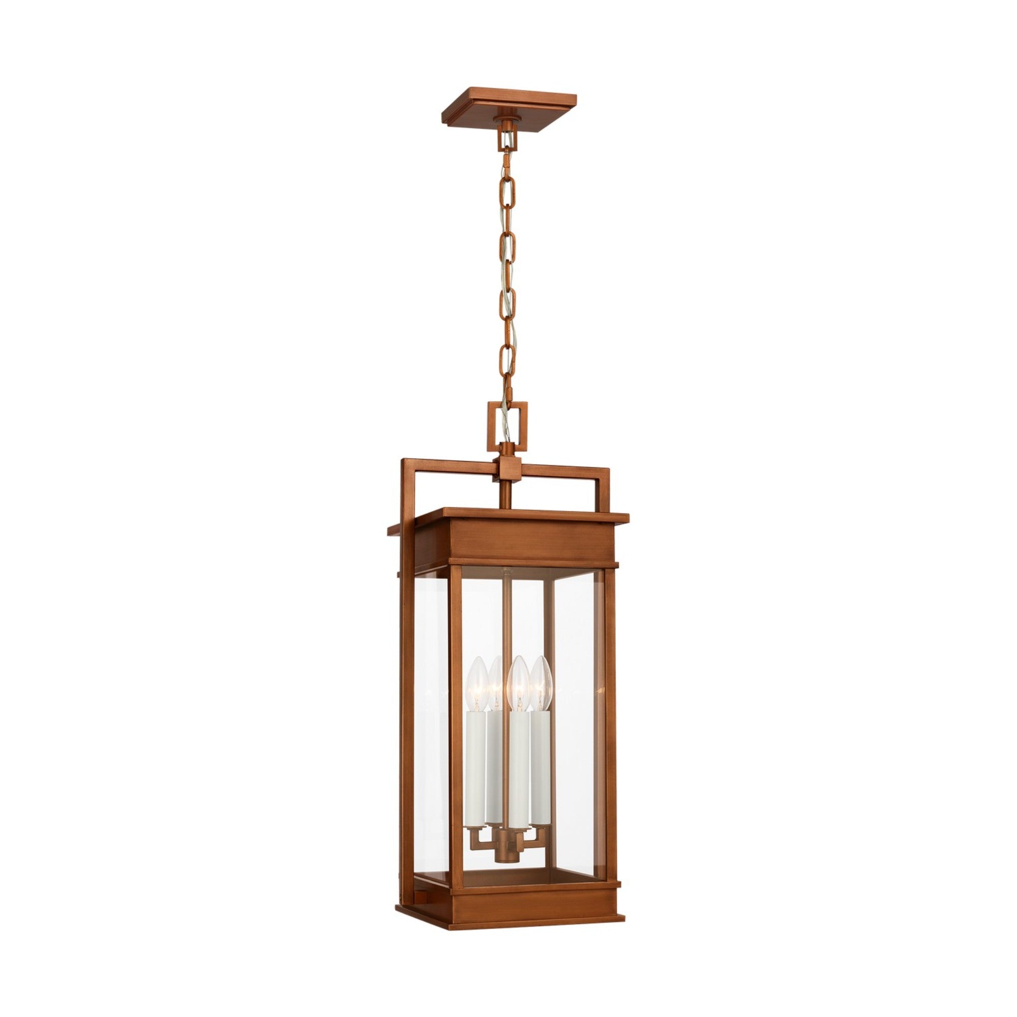 Cupertino 26" 4-Light Outdoor Pendant, Natural Copper Finish - Bees Lighting