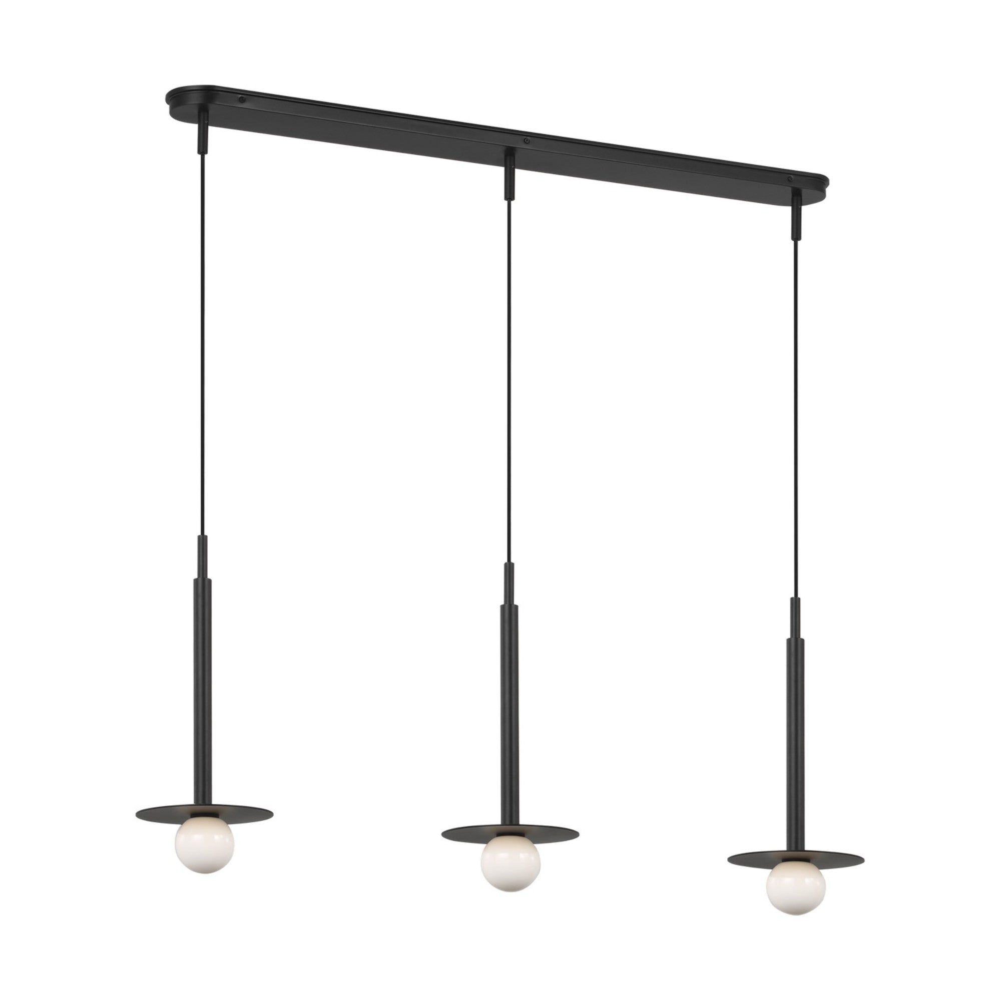 Nodes 49" 3-Light Small Linear Pendant, Midnight Black Finish - Bees Lighting