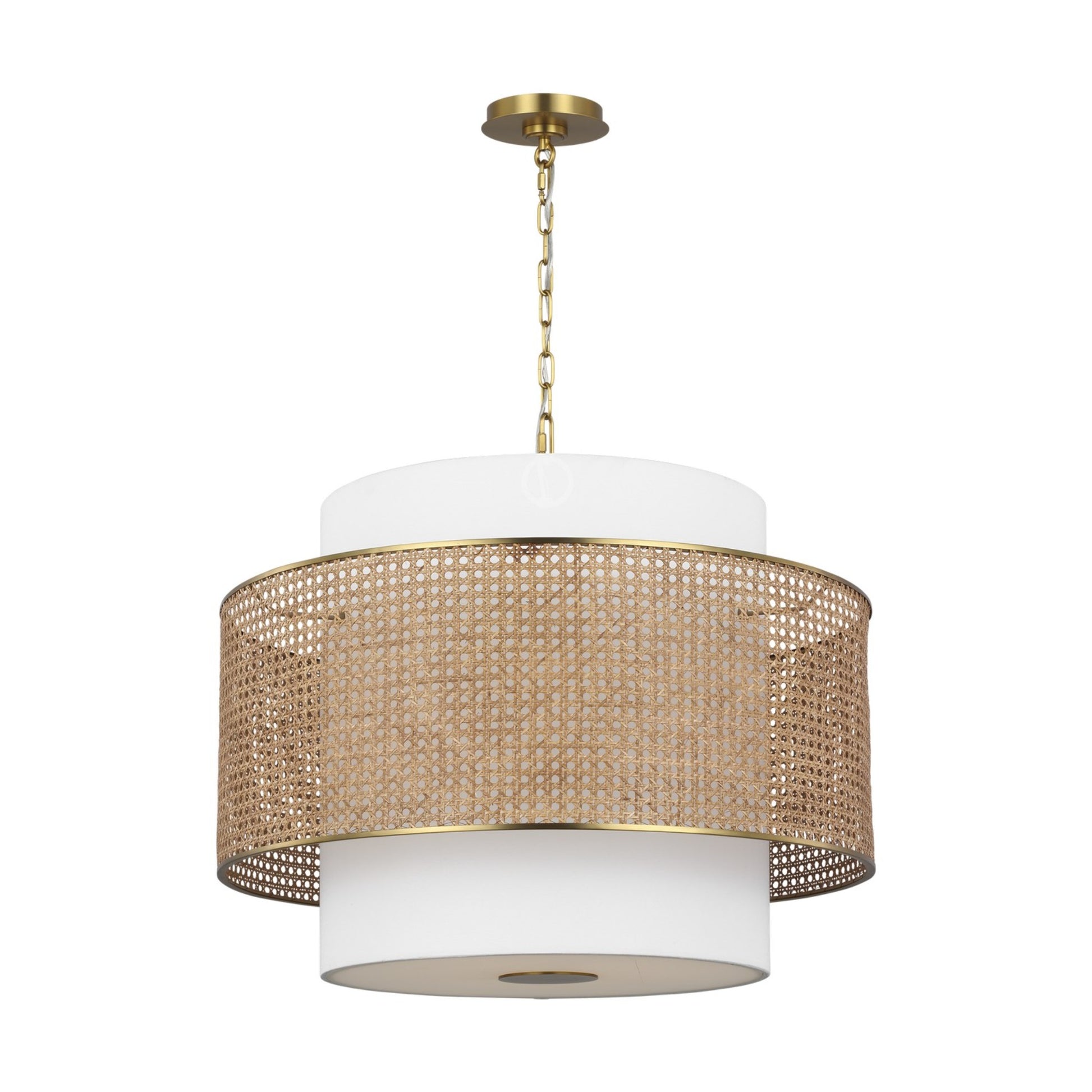Sawyer 26" 3-Light Pendant, Blonde Rattan Finish - Bees Lighting