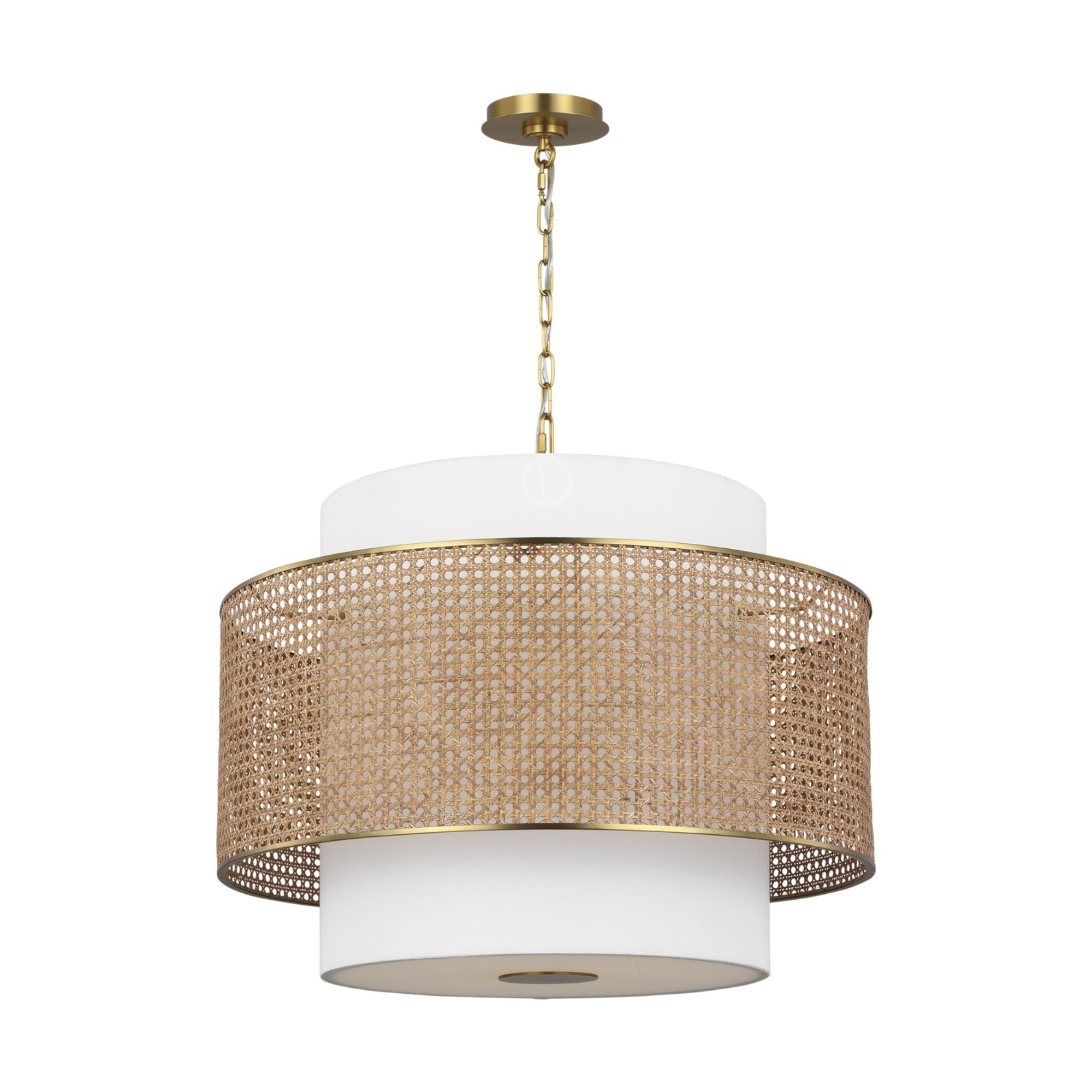Sawyer 26" 3-Light Pendant, Blonde Rattan Finish - Bees Lighting
