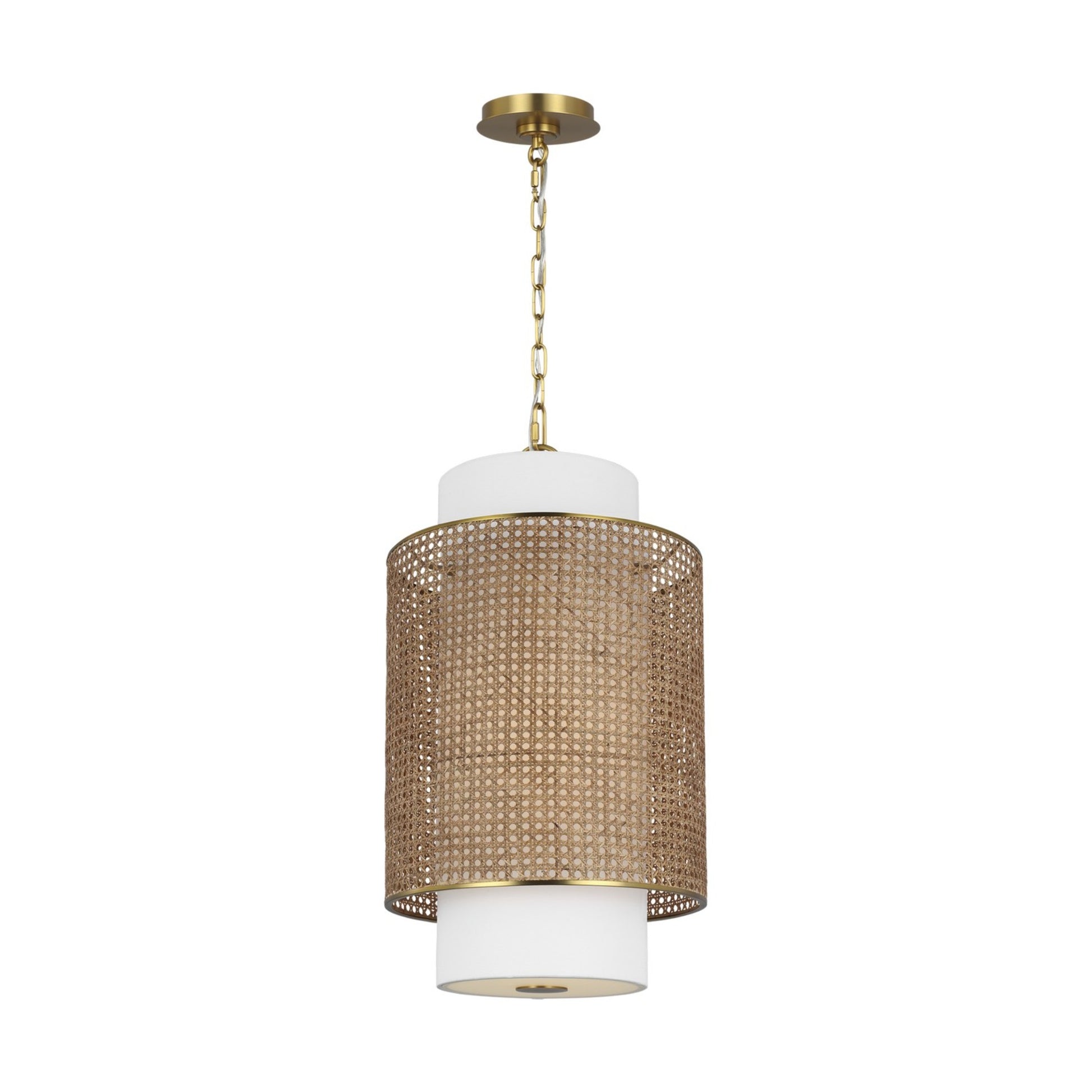 Sawyer 27" Small Hanging Shade, Blonde Rattan Finish - Bees Lighting