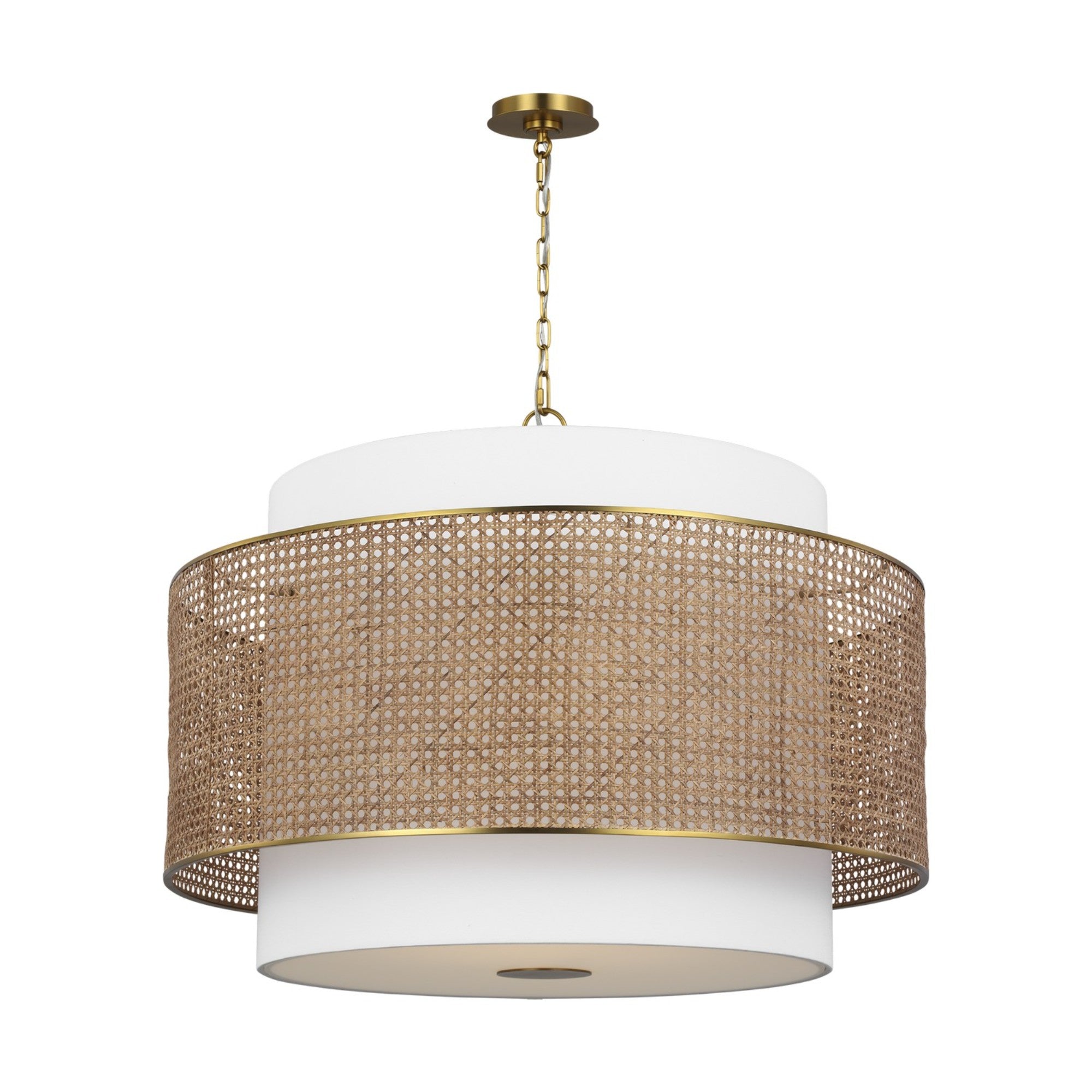 Sawyer 32" 4-Light X-Large Hanging Shade, Blonde Rattan Finish - Bees Lighting