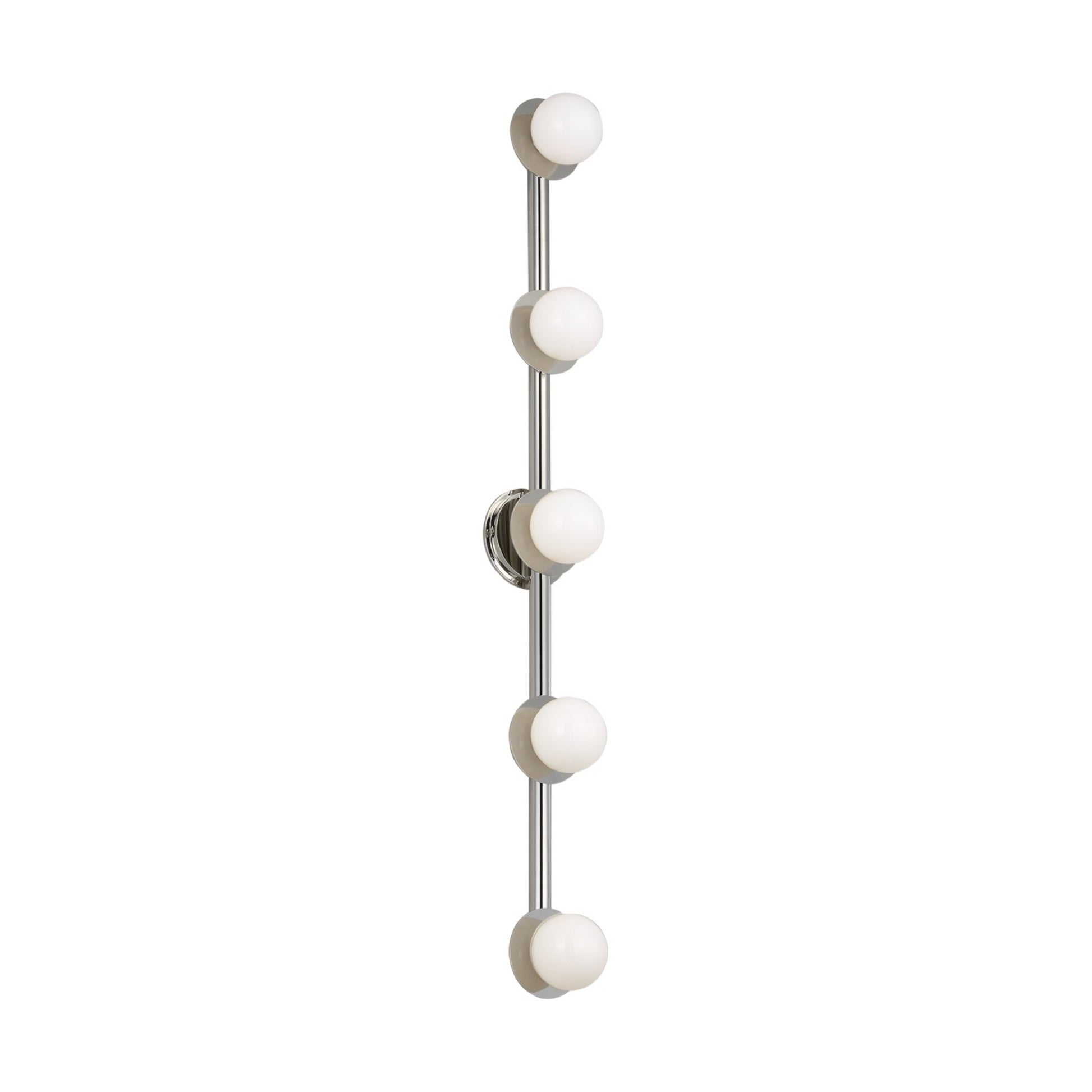 Nodes 56" 5-Light X-Large Bathroom Vanity, Polished Nickel Finish - Bees Lighting