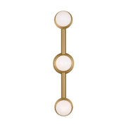 Nodes 32" 3-Light Large Bathroom Vanity, Burnished Brass Finish - Bees Lighting