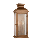 Pediment 18" Medium Lantern, Natural Copper Finish - Bees Lighting