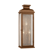 Pediment 24" Large Lantern, Natural Copper Finish - Bees Lighting