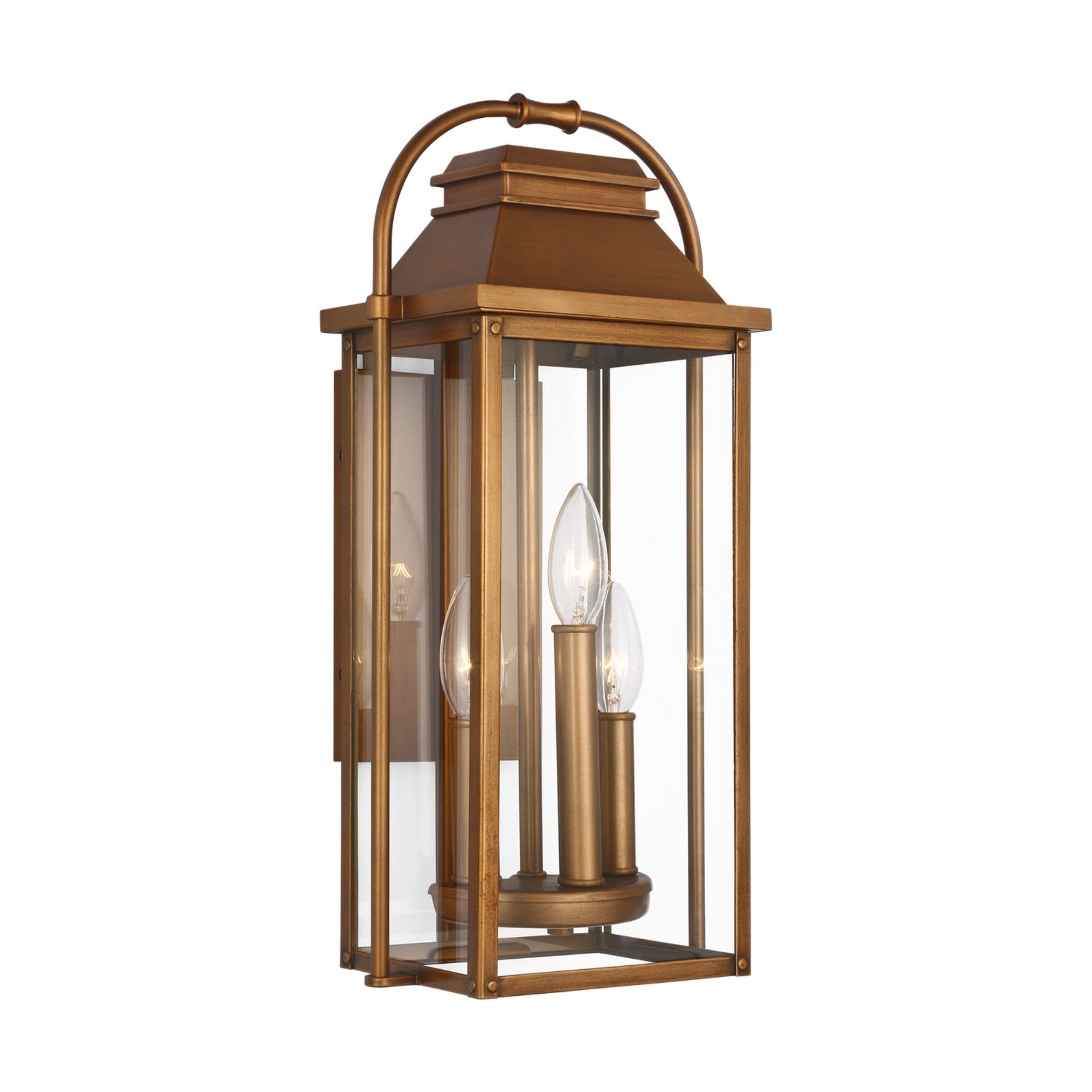Wellsworth 18" 3-Light Small Lantern, Natural Copper Finish - Bees Lighting