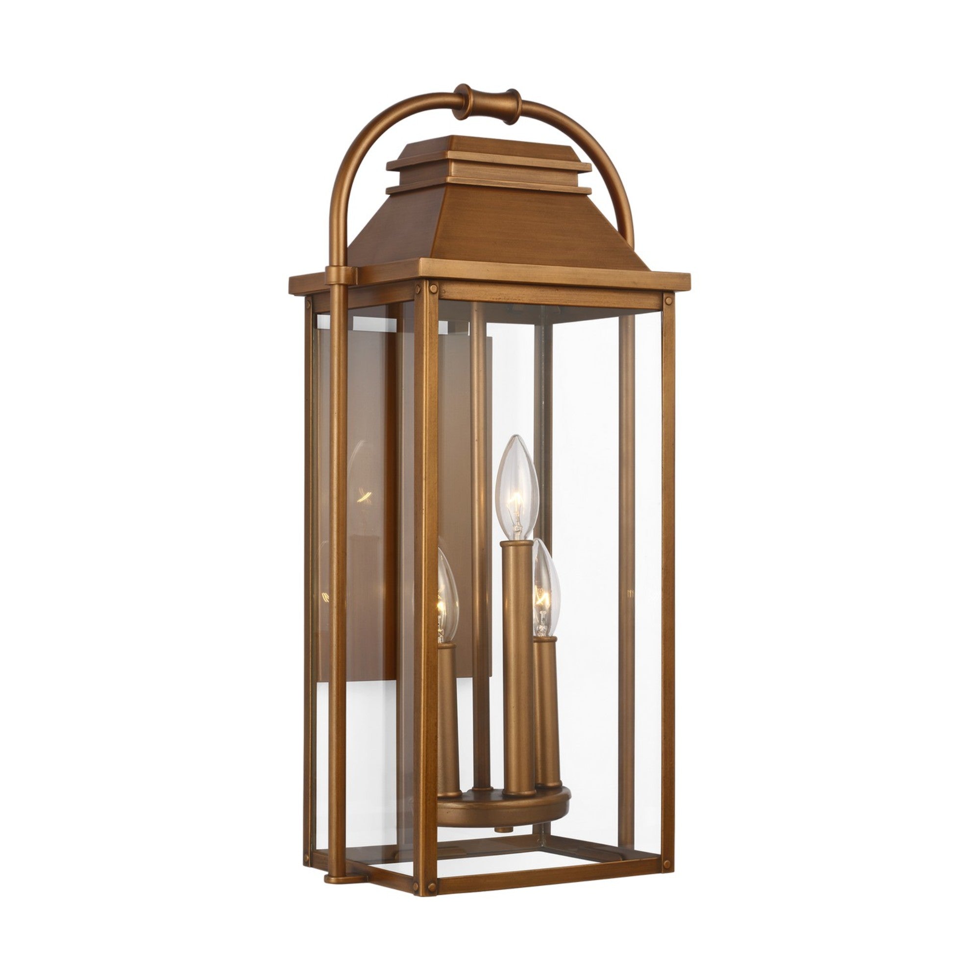 Wellsworth 23" 3-Light Medium Lantern, Natural Copper Finish - Bees Lighting