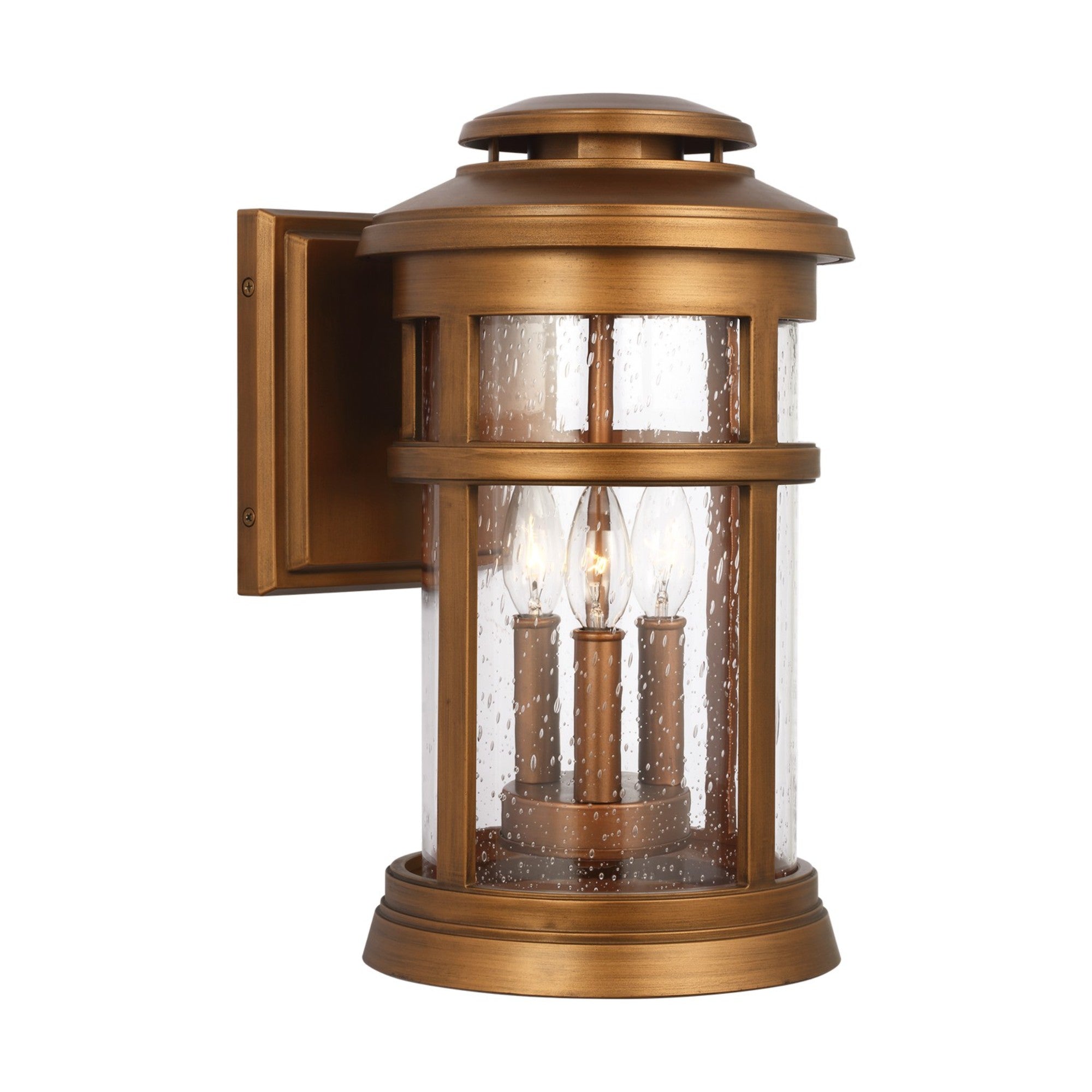 Newport 16" Medium Wall Lantern, Natural Copper Finish - Bees Lighting
