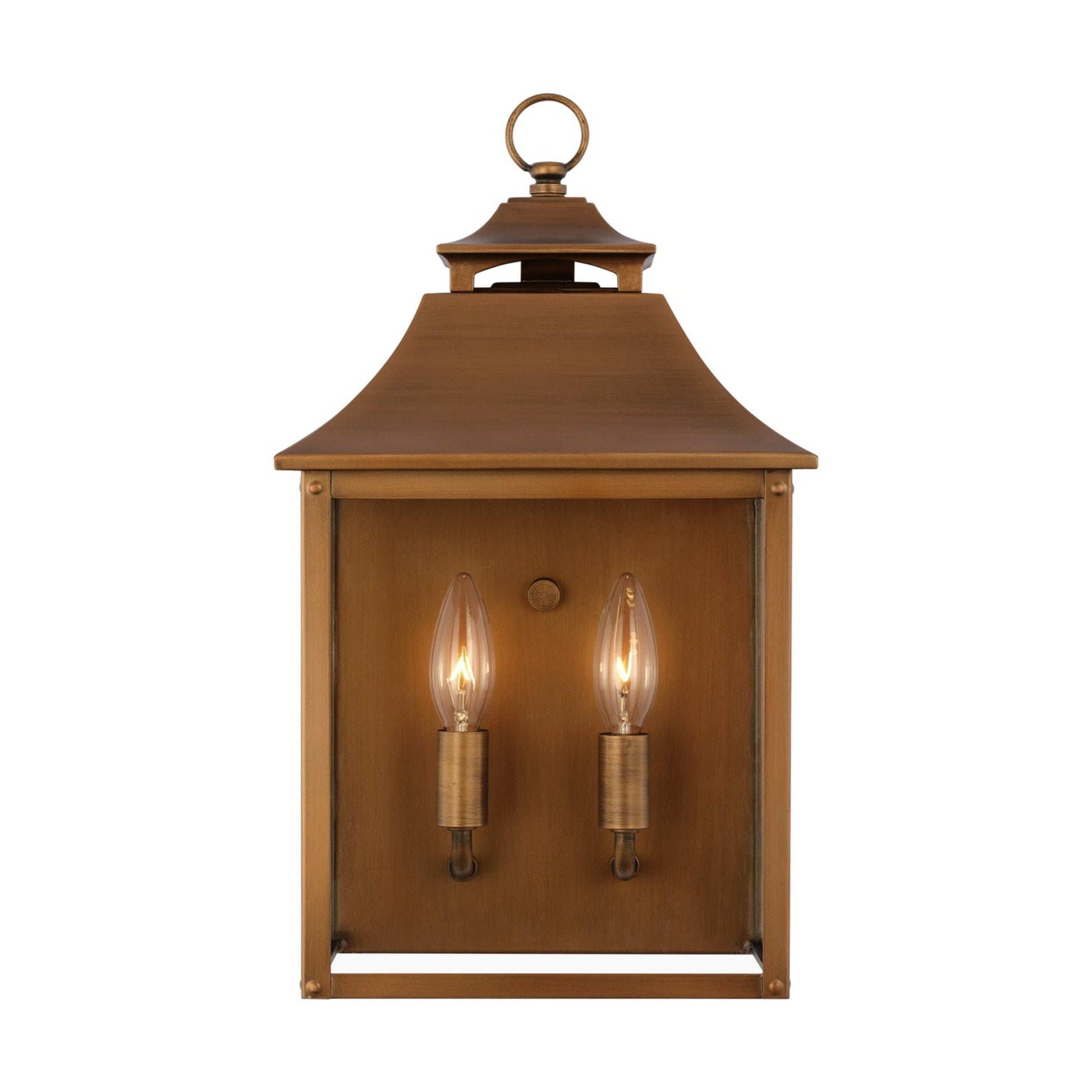 Galena 17" 2-Light Pocket Wall Lantern, Natural Copper Finish - Bees Lighting