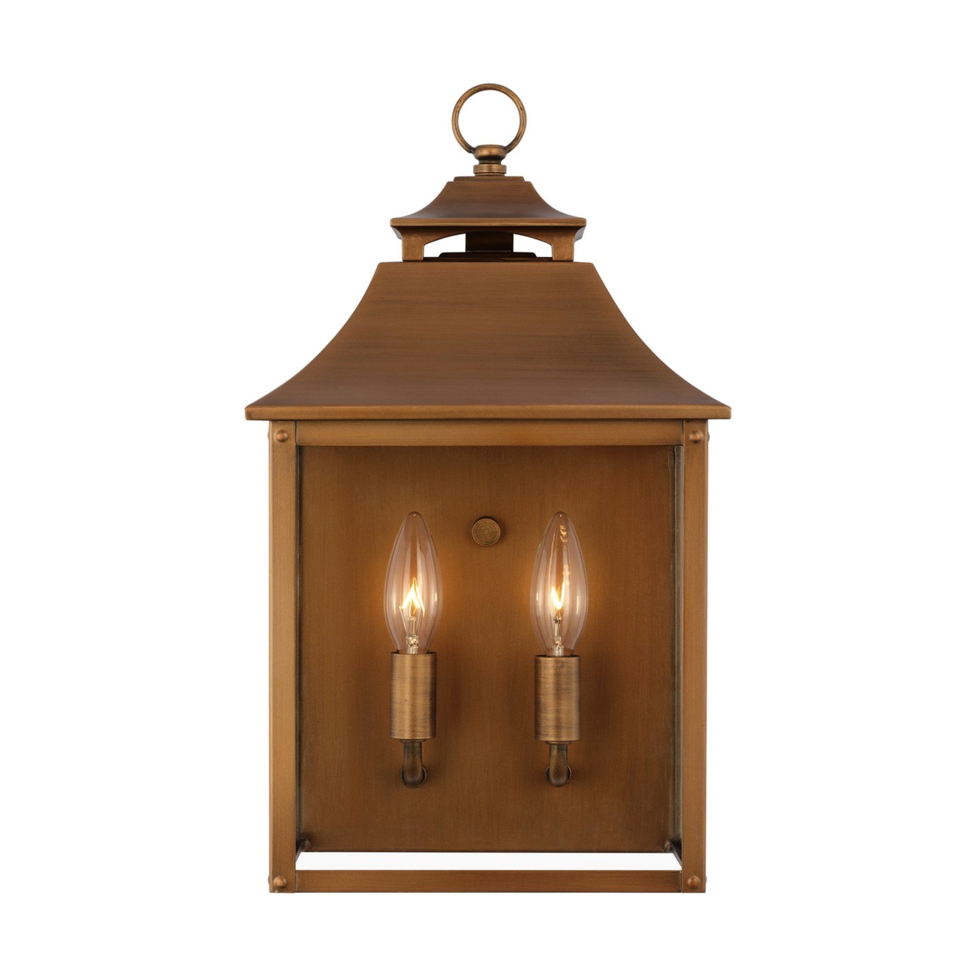 Galena 17" 2-Light Pocket Wall Lantern, Natural Copper Finish - Bees Lighting