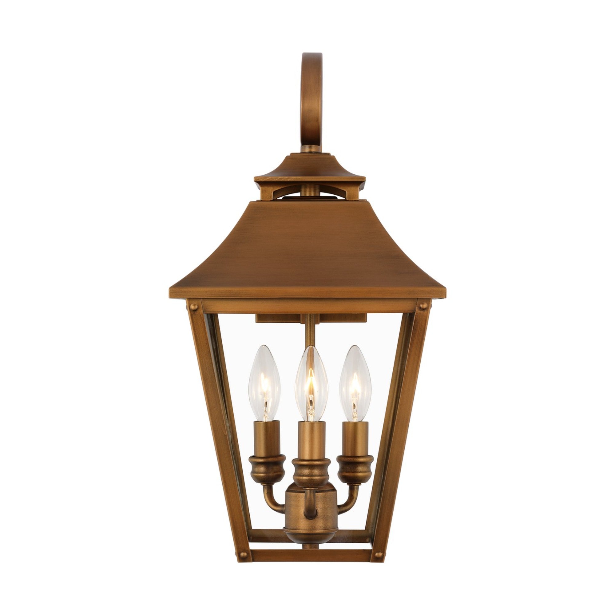 Galena 19" 3-Light Medium Wall Lantern, Natural Copper Finish - Bees Lighting