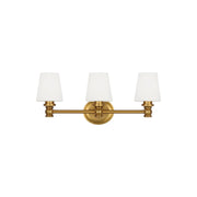 Xavierre 23" 3-Light Bathroom Vanity, Burnished Brass Finish - Bees Lighting