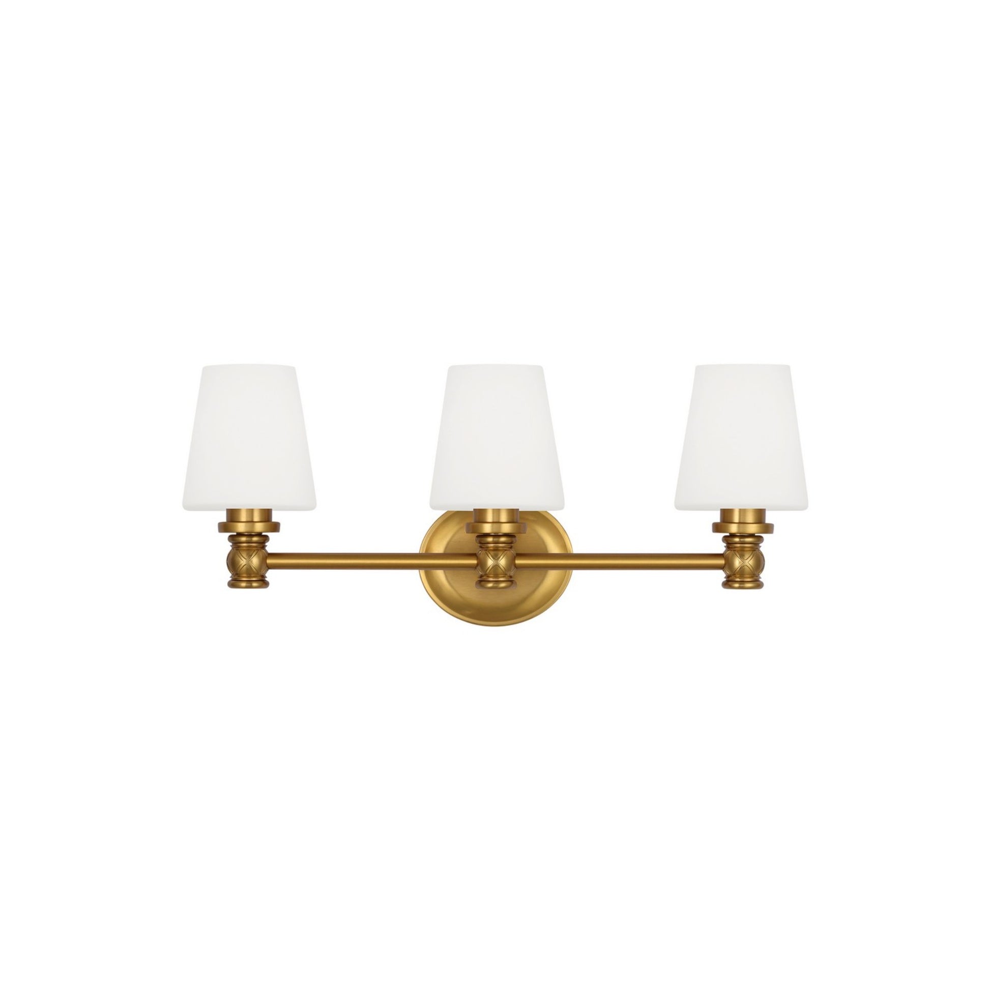 Xavierre 23" 3-Light Bathroom Vanity, Burnished Brass Finish - Bees Lighting