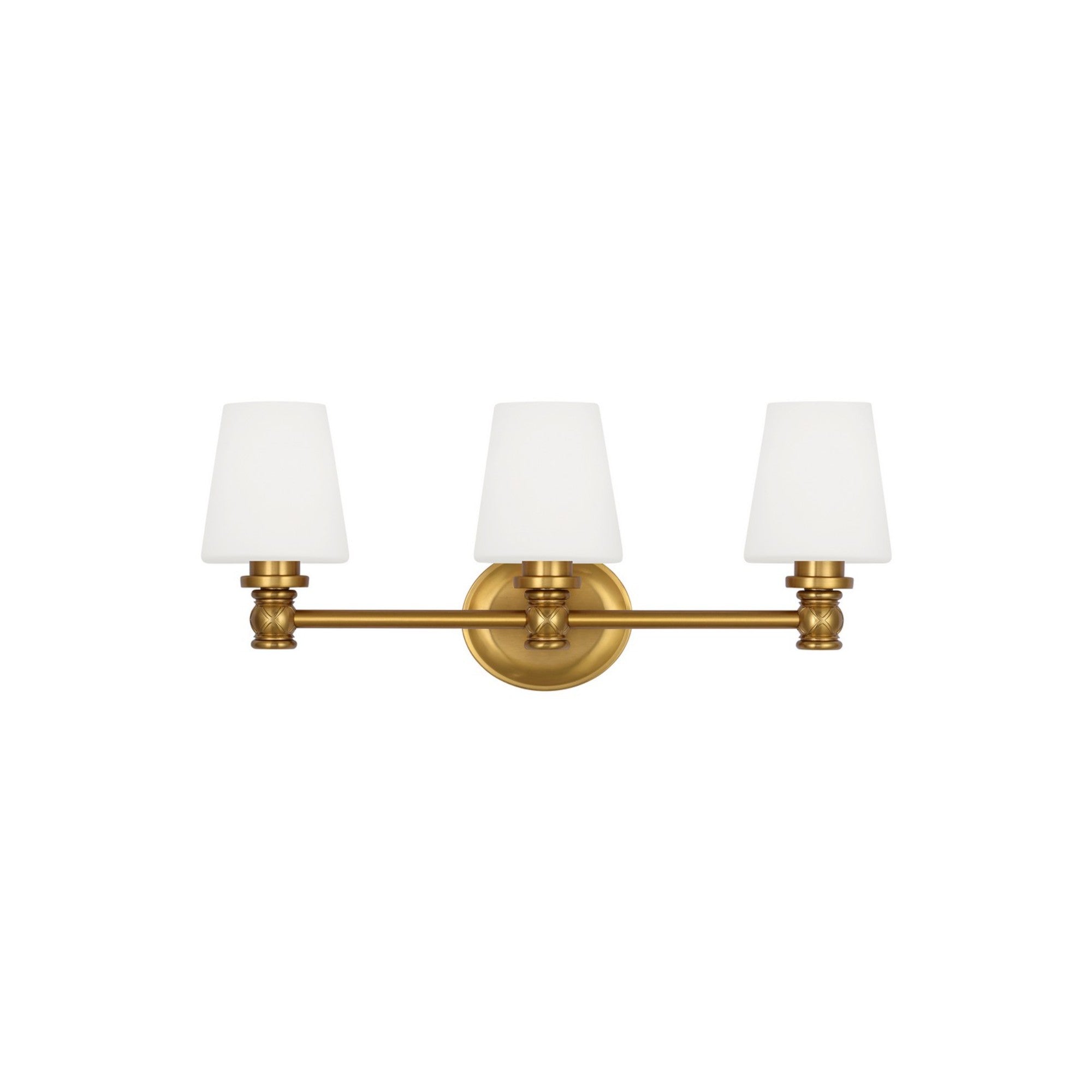 Xavierre 23" 3-Light Bathroom Vanity, Burnished Brass Finish - Bees Lighting