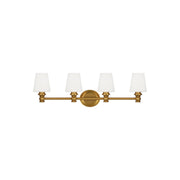 Xavierre 32" 4-Light Bathroom Vanity, Burnished Brass Finish - Bees Lighting