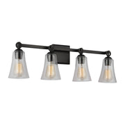 Monterro 30" 4-Light Bathroom Vanity, Aged Iron Finish - Bees Lighting