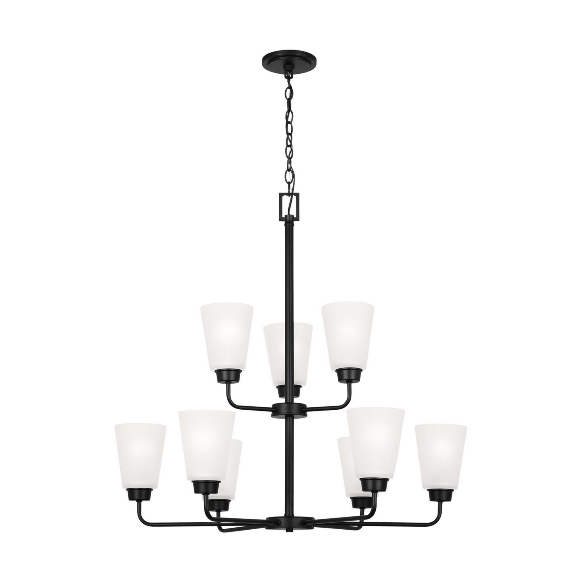 Kerrville 29" 9-Light LED Chandelier, Midnight Black Finish - Bees Lighting