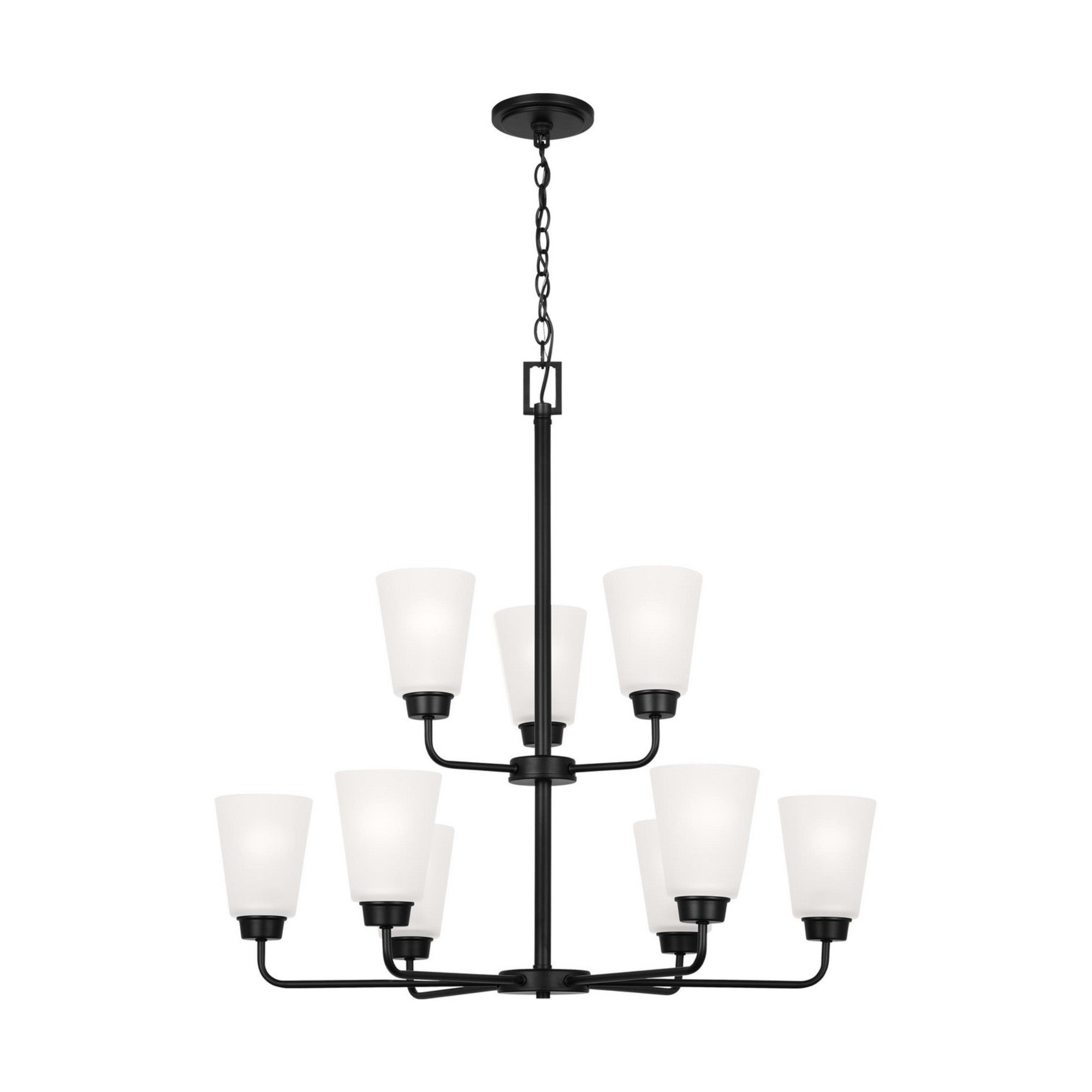 Kerrville 29" 9-Light LED Chandelier, Midnight Black Finish - Bees Lighting