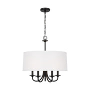 Seville 22" 5-Light LED Shade Chandelier, Midnight Black Finish - Bees Lighting