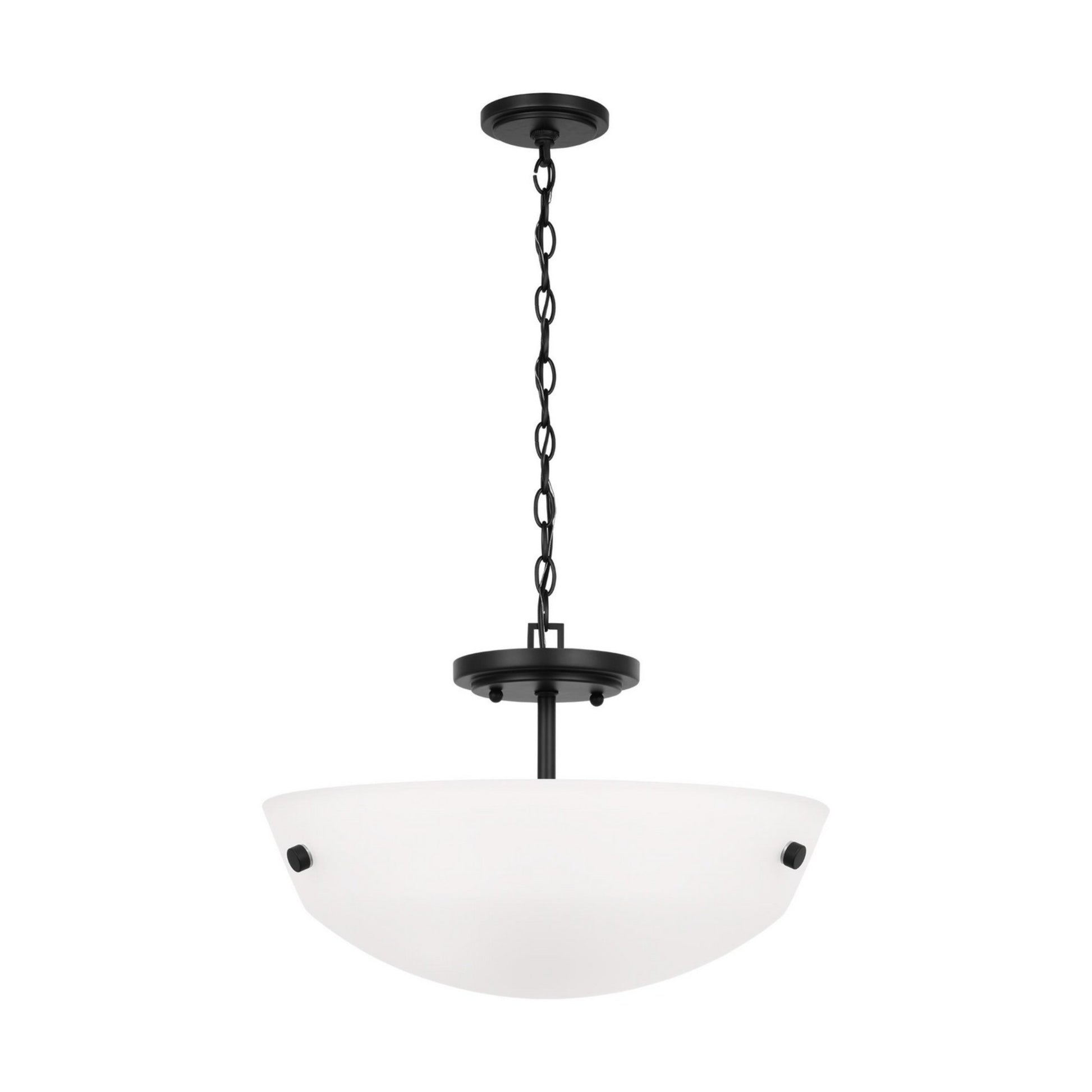Kerrville 15" 2-Light LED Semi-Flush Convertible Pendant, Midnight Black Finish - Bees Lighting