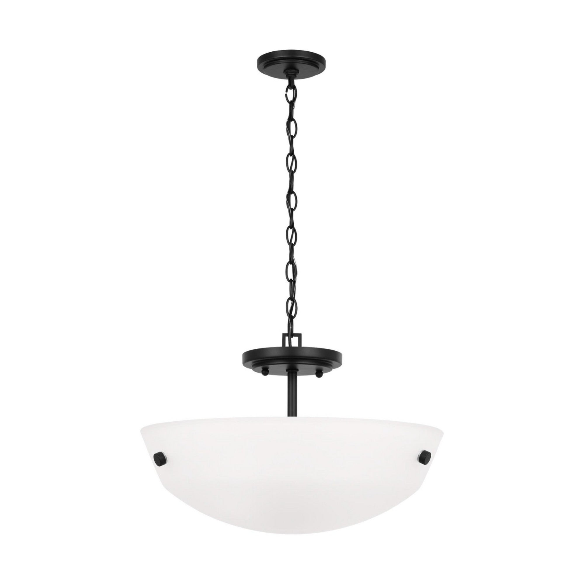 Kerrville 15" 2-Light LED Semi-Flush Convertible Pendant, Midnight Black Finish - Bees Lighting
