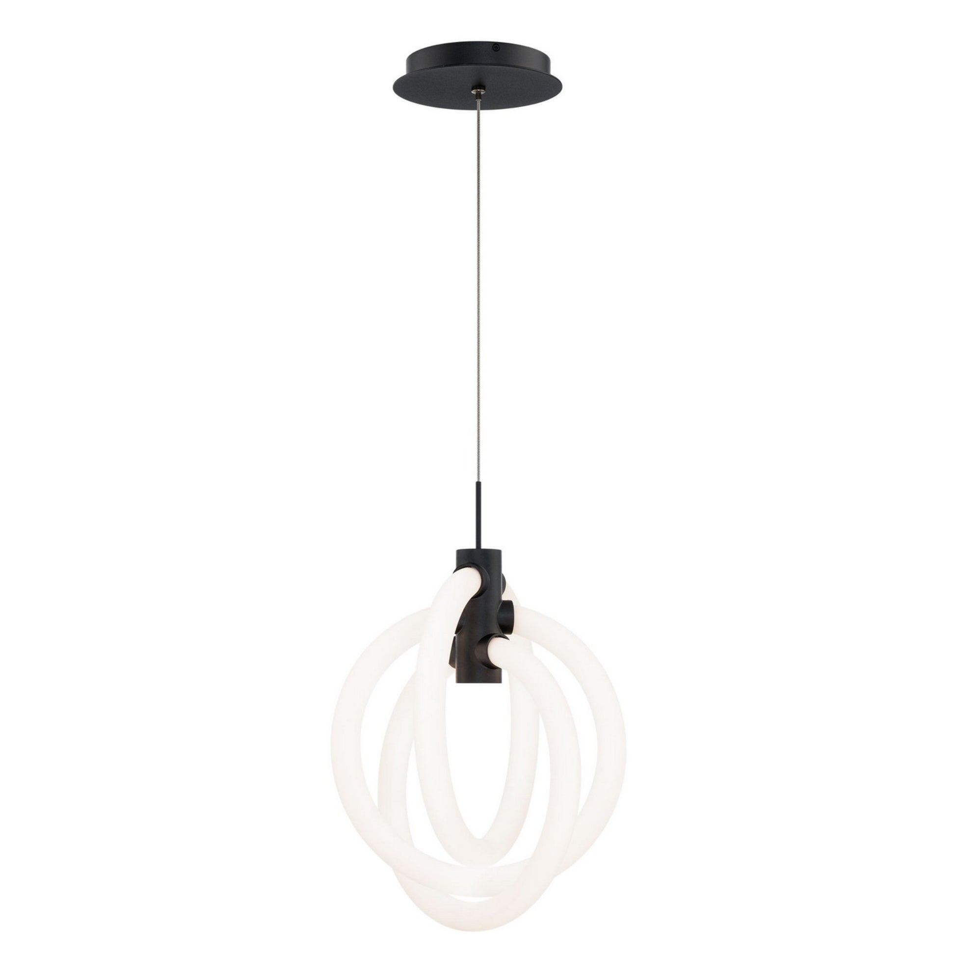 Knot 13" LED Mini Pendant, 4CCT, Black Finish - Bees Lighting