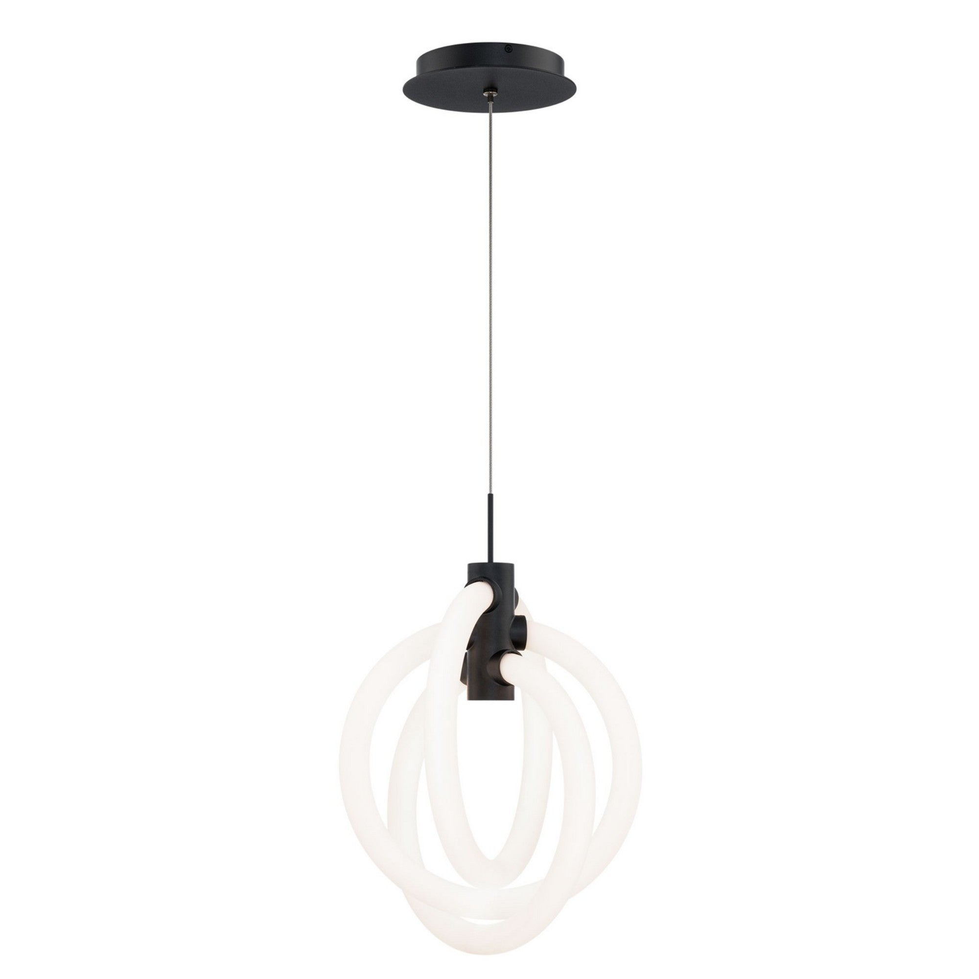 Knot 13" LED Mini Pendant, 4CCT, Black Finish - Bees Lighting