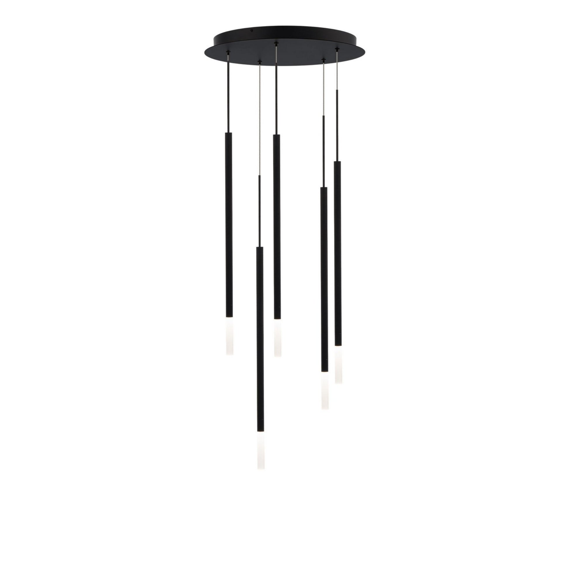 Viggo 24" 5-Light Round LED Chandelier, 4CCT, Black Finish - Bees Lighting