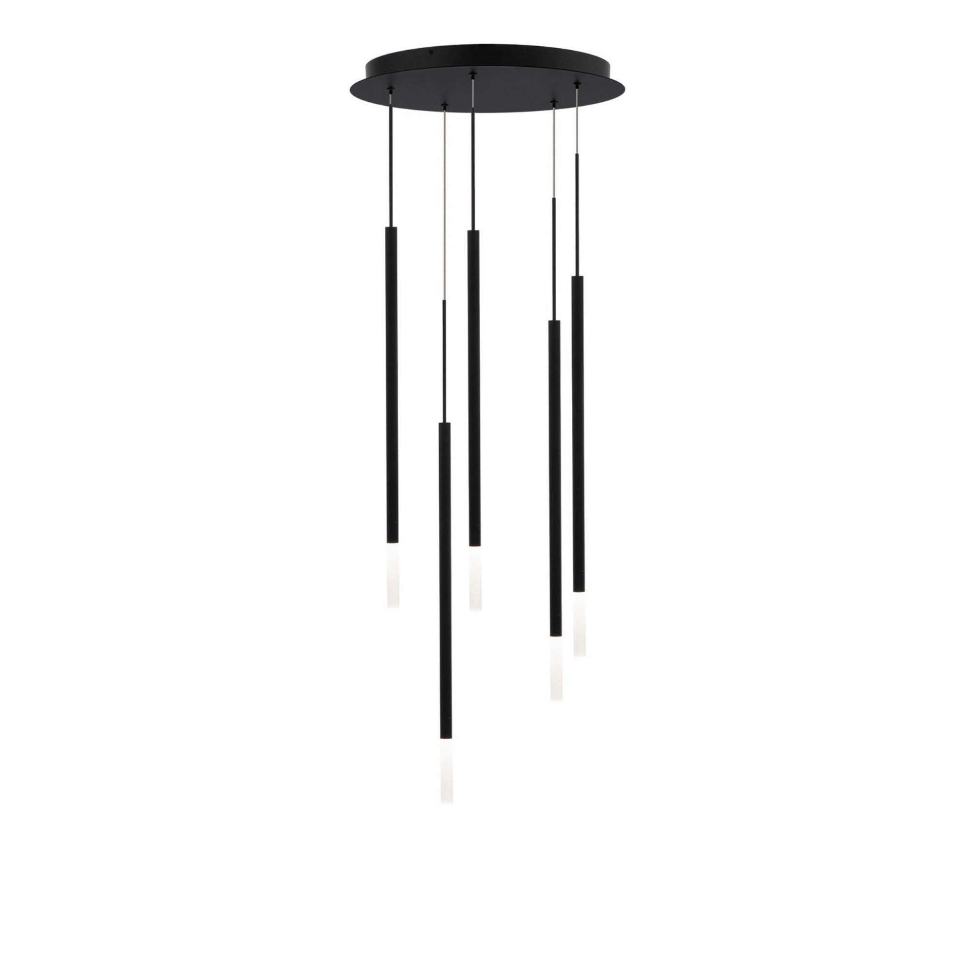 Viggo 24" 5-Light Round LED Chandelier, 4CCT, Black Finish - Bees Lighting