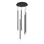 Viggo 32" 5-Light Round LED Chandelier, 4CCT, Black Finish - Bees Lighting