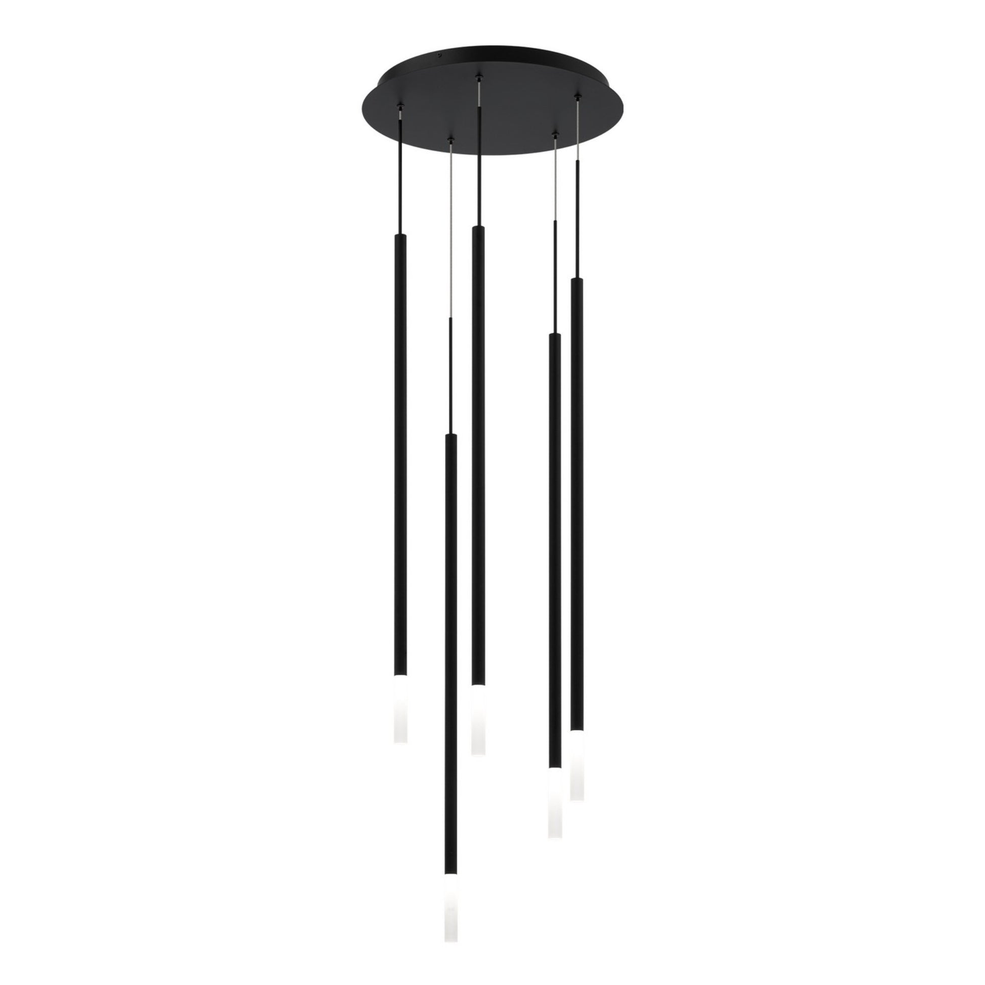 Viggo 32" 5-Light Round LED Chandelier, 4CCT, Black Finish - Bees Lighting