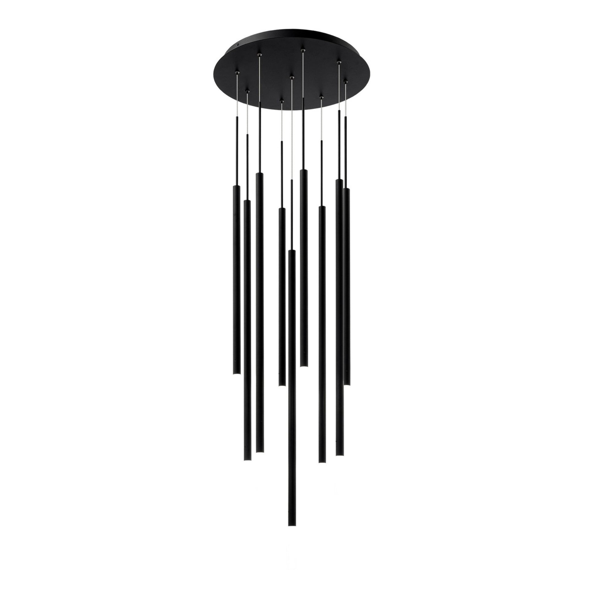 Viggo 32" 9-Light Round LED Chandelier, 4CCT, Black Finish - Bees Lighting