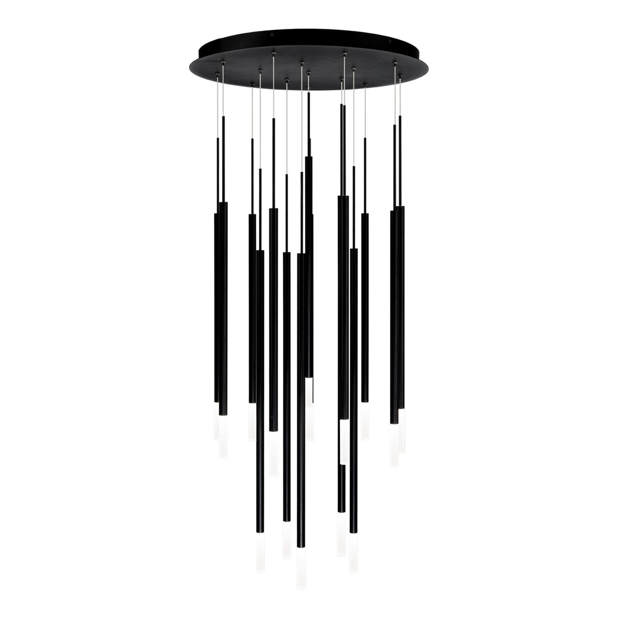 Viggo 32" 15-Light Round LED Chandelier, 4CCT, Black Finish - Bees Lighting