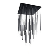 Viggo 32" 41-Light Square LED Chandelier, Black Finish - Bees Lighting