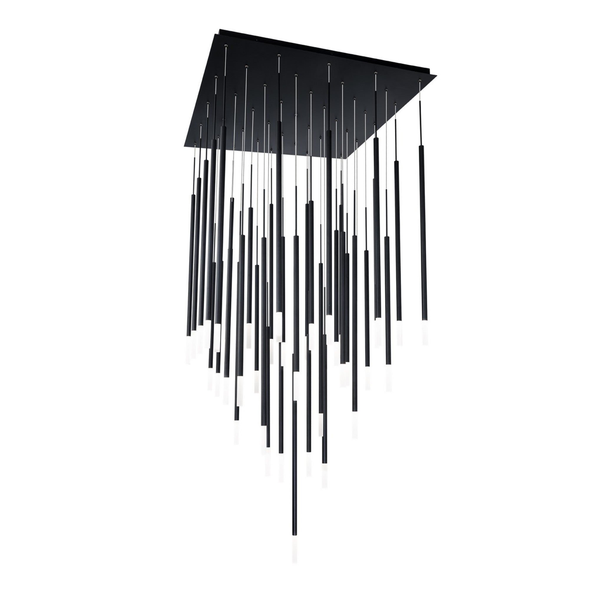 Viggo 32" 41-Light Square LED Chandelier, Black Finish - Bees Lighting