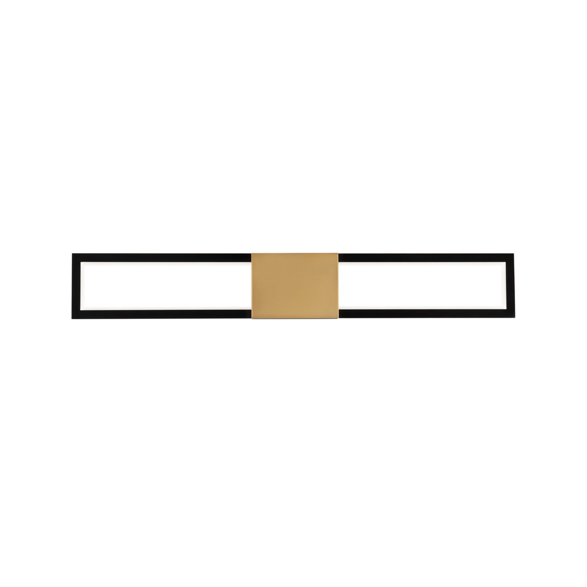Peekaboo 32" LED Bath Vanity, 4CCT, Black/Aged Brass Finish - Bees Lighting