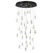 Pebble 36" LED Pendant, Black & Polished Gold Finish - Bees Lighting