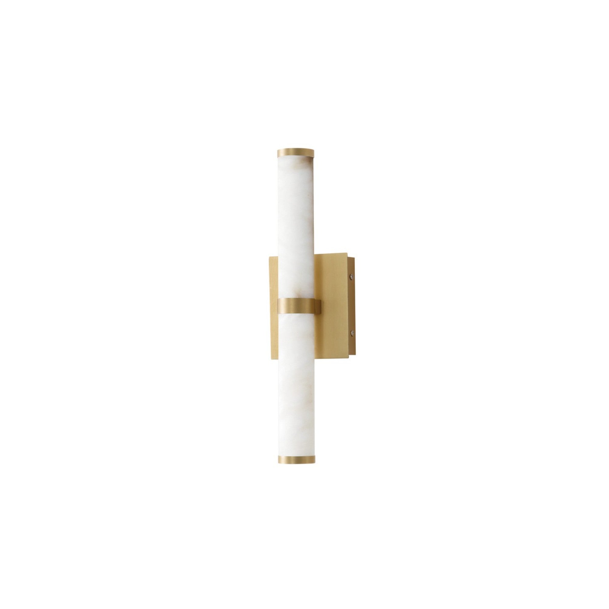 Aragon 17" LED Bath Vanity, White Alabaster & Gold Finish - Bees Lighting