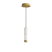 Aragon 10" LED Pendant, White Alabaster & Gold Finish - Bees Lighting