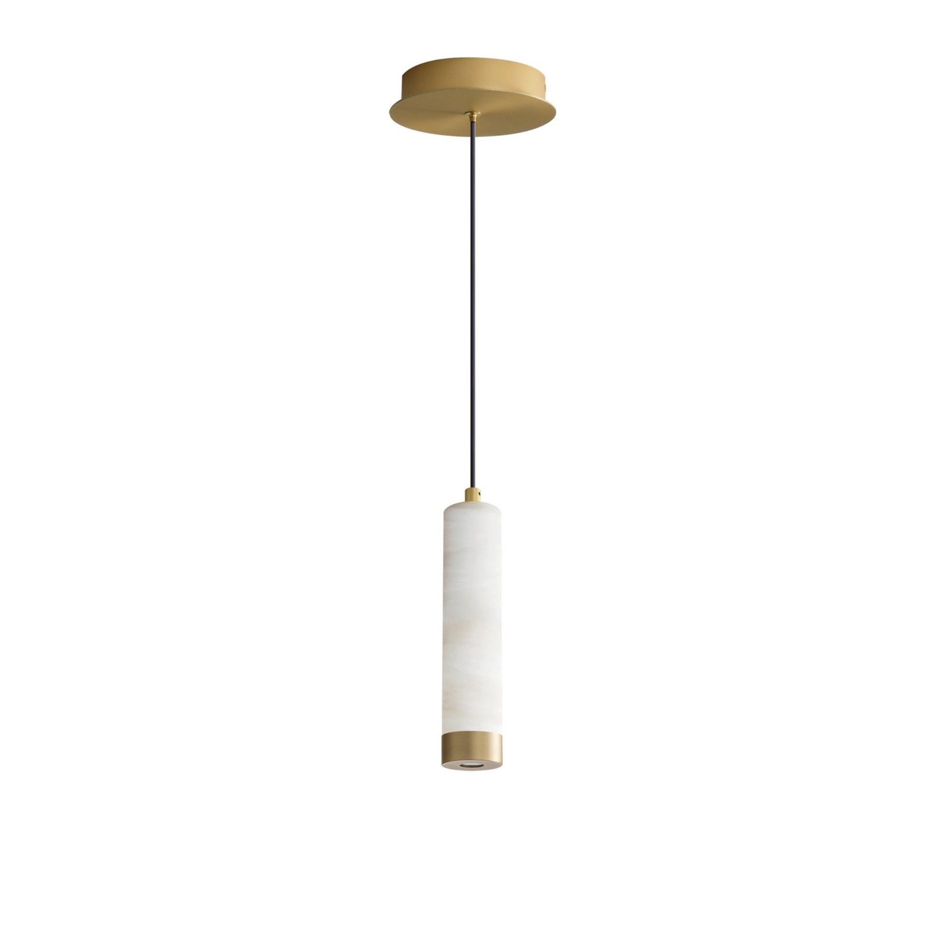 Aragon 10" LED Pendant, White Alabaster & Gold Finish - Bees Lighting