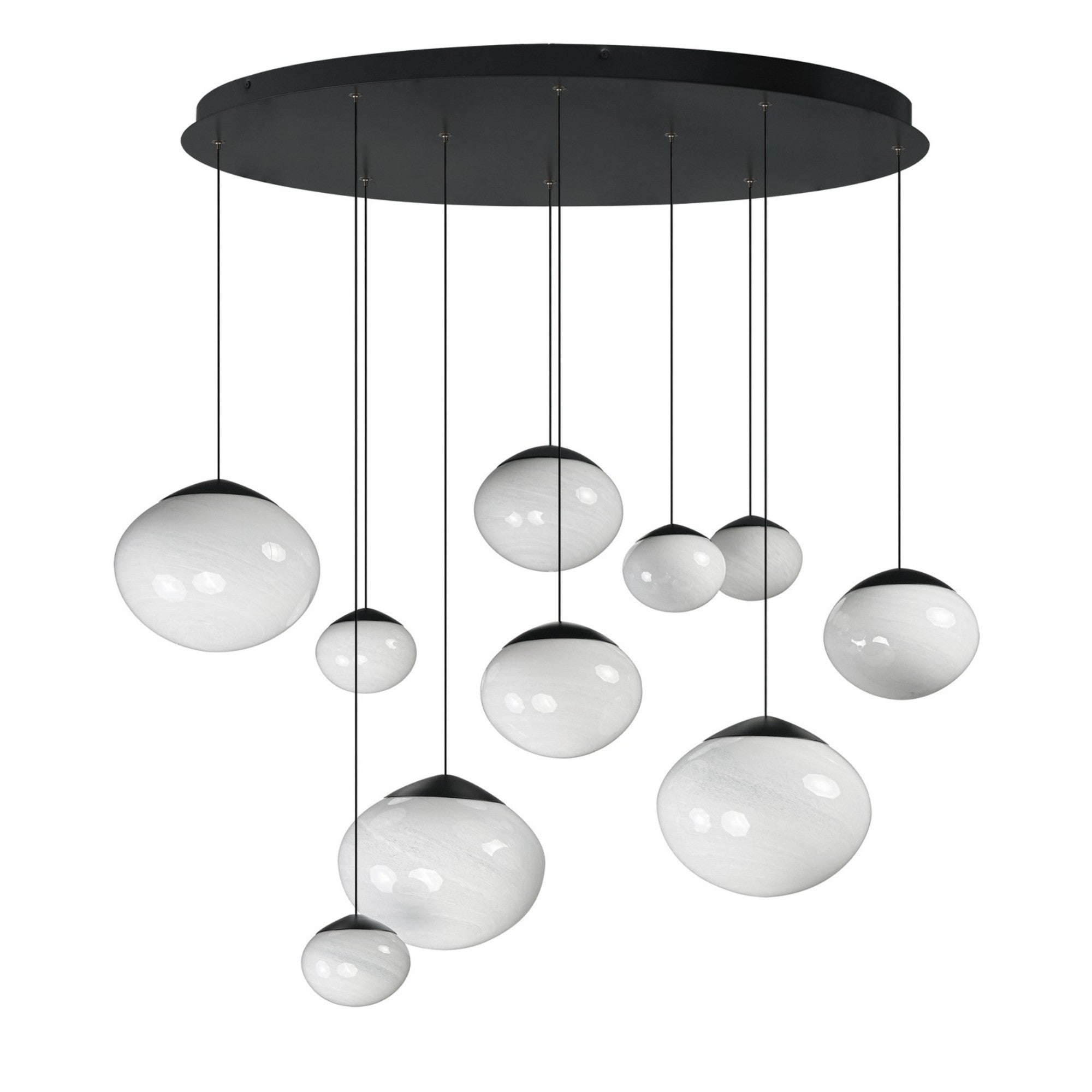 Nimbus 39" 10-Light LED Pendant, Black Finish - Bees Lighting