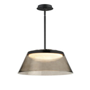 Jensen 18" LED Pendant, Black Finish with Smoke Glass - Bees Lighting