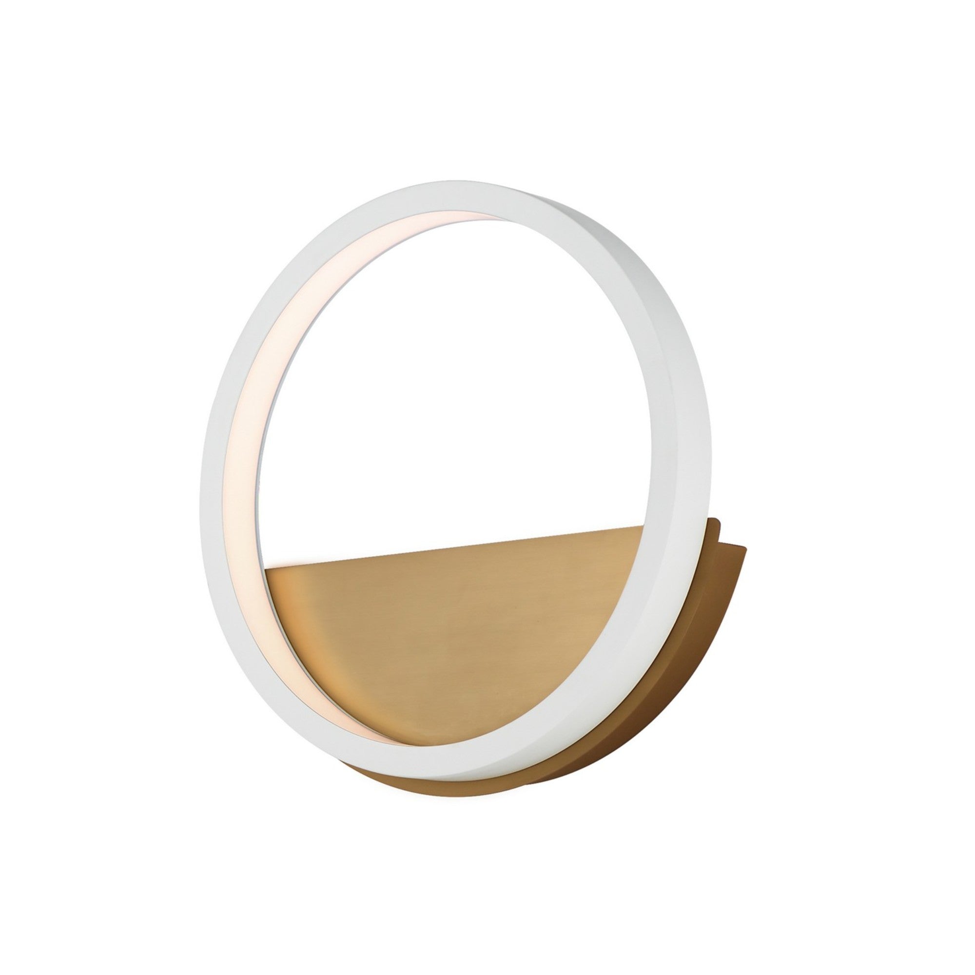 Hoopla 12" LED Wall Sconce, White & Gold Finish - Bees Lighting