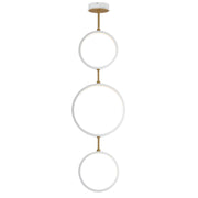 Hoopla 16" 3-Light LED Pendant, White & Gold Finish - Bees Lighting
