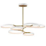 Hoopla 47" 6-Light LED Pendant, White & Gold Finish - Bees Lighting