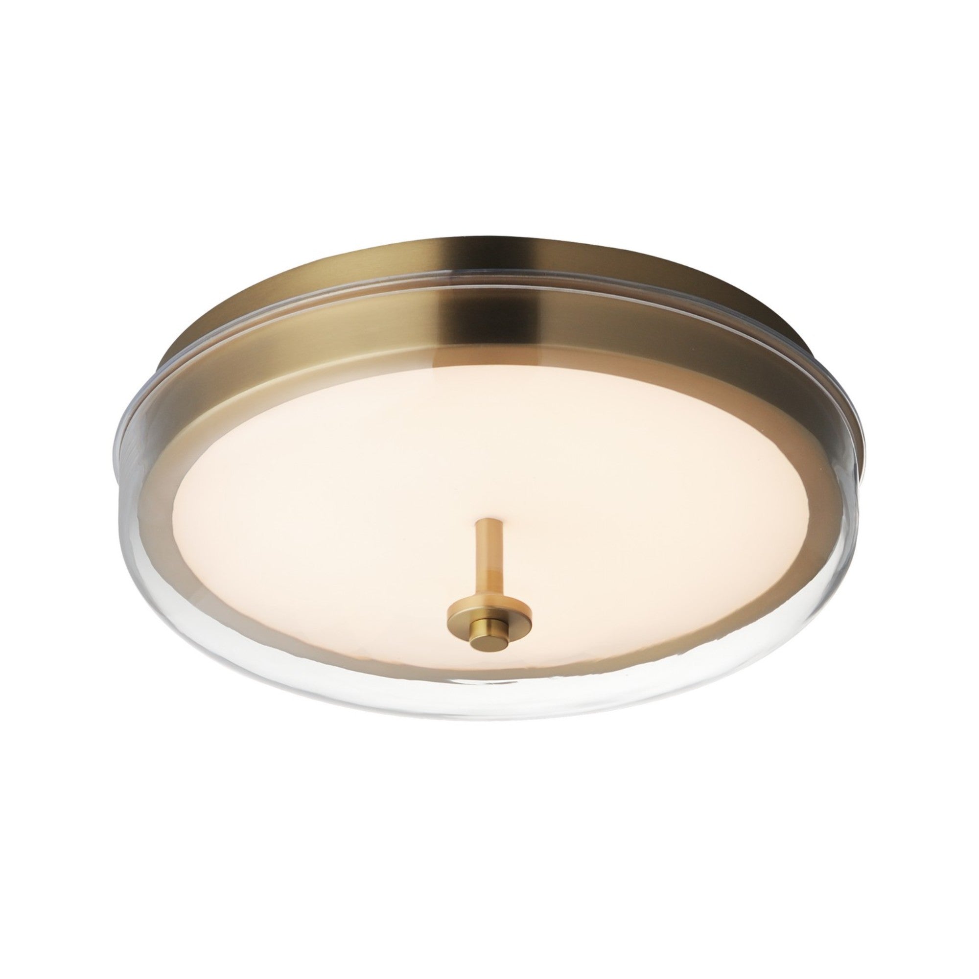 Voto 12" LED Flush Mount, Natural Aged Brass Finish - Bees Lighting